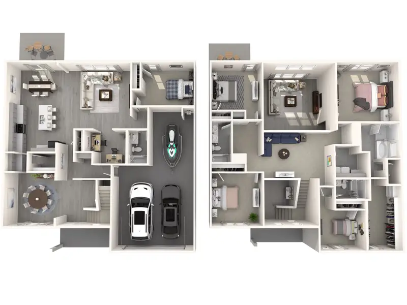 2D floor plan layout for the Oakley by Meritage Homes in Chestnut Grove, Greer, SC (Image 4).