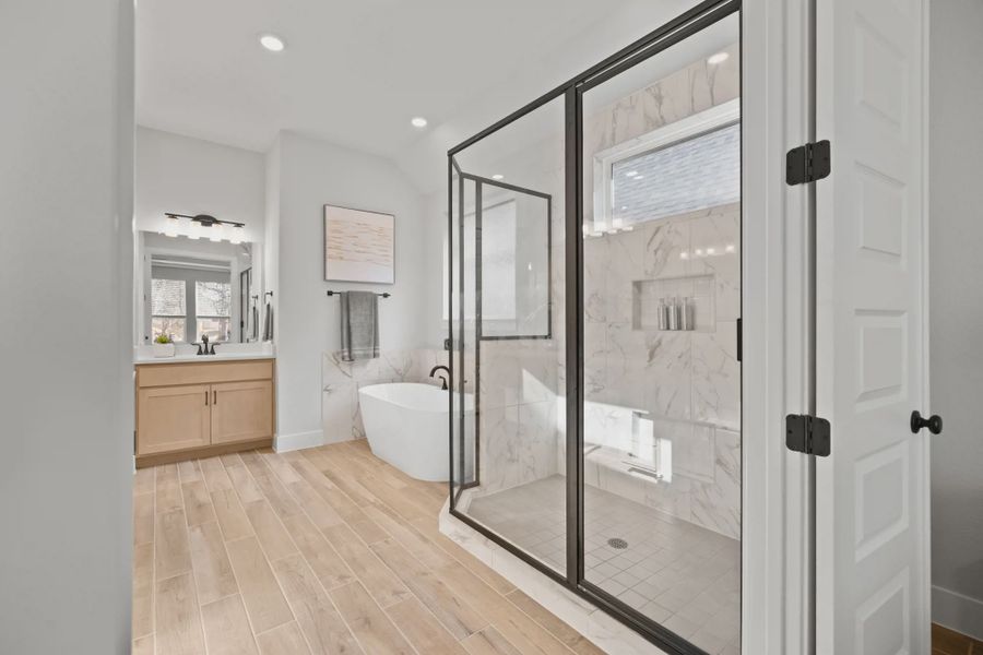 Furnished interior view inside a new home in 6 Creeks, Kyle (Image 15).