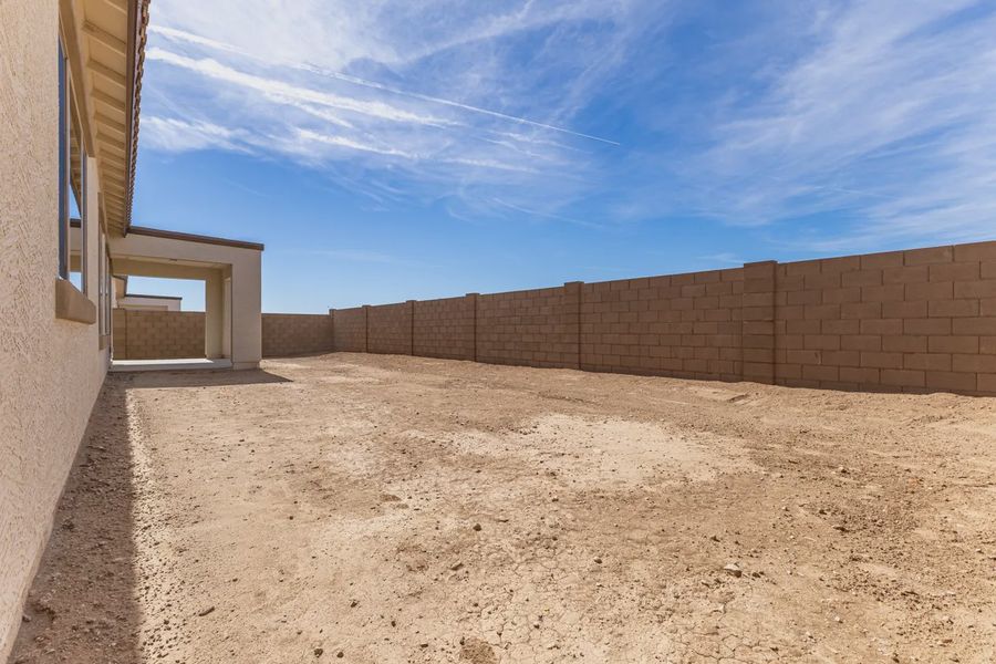 Exterior details and patio area of a home in Valencia at Granite Vista, Waddell (Image 18).