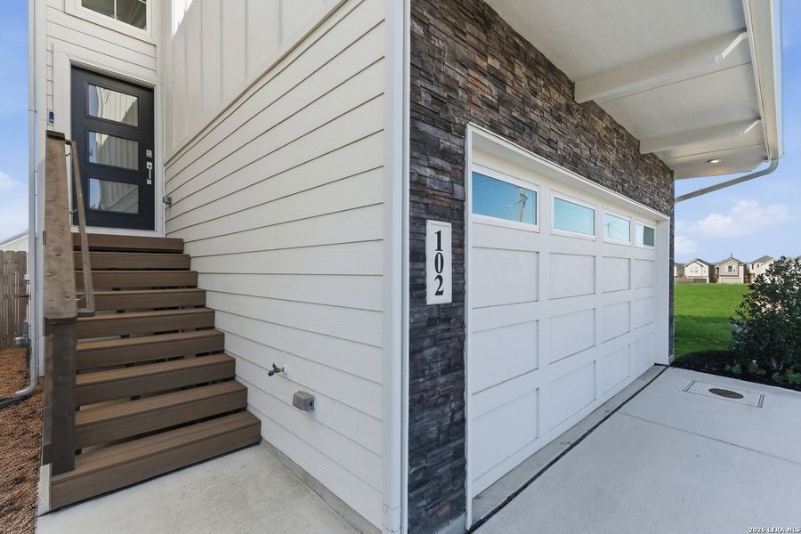 Exterior details and patio area of a home in Centero at Stone Oak, San Antonio (Image 23). Exterior details and patio area of a home in Centero at Stone Oak, San Antonio (Image 23).
