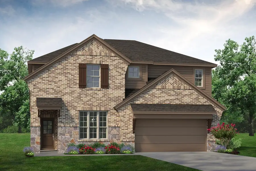 Representative exterior photo of a completed home built from the Big Cypress III by Riverside Homebuilders in Westpoint Park, White Settlement, TX (Image 7).