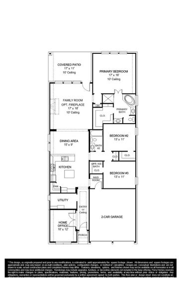 2D floor plan layout of this home in The Colony, Bastrop, TX (Image 2).