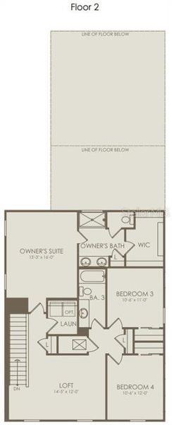 2D floor plan layout of this home in Parkside Trails, Clermont, FL (Image 3). 2D floor plan layout of this home in Parkside Trails, Clermont, FL (Image 3).