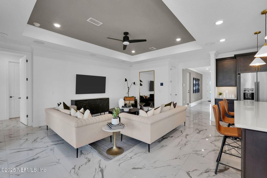 Furnished interior view inside a new home in Summer Bay at Grand Oaks, St. Augustine (Image 6). Furnished interior view inside a new home in Summer Bay at Grand Oaks, St. Augustine (Image 6).