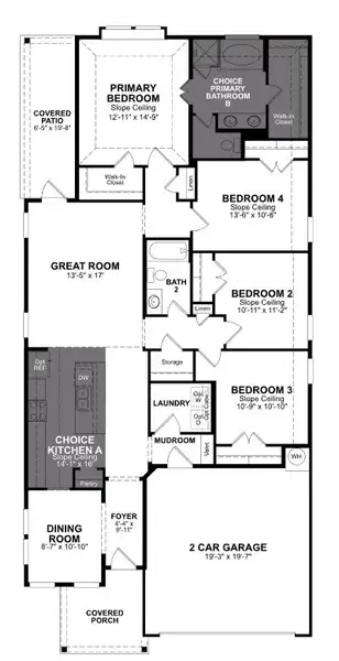 2D floor plan layout of this home in Bricewood, Helotes, TX (Image 2).