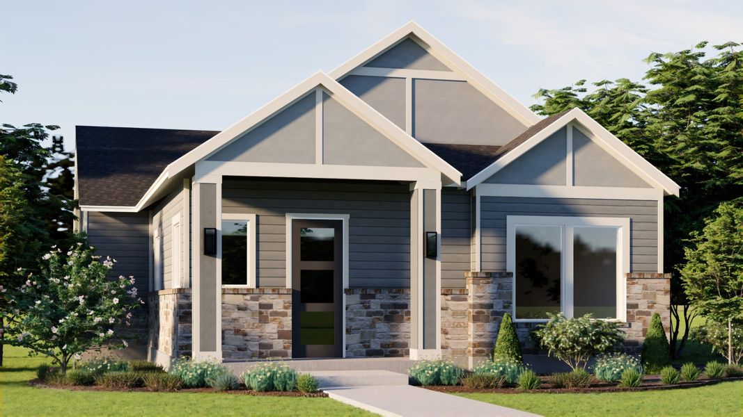 Representative exterior photo of a completed home built from the Acadia by Pacesetter Homes in Easton Park, Austin, TX (Image 2). Representative exterior photo of a completed home built from the Acadia by Pacesetter Homes in Easton Park, Austin, TX (Image 2).