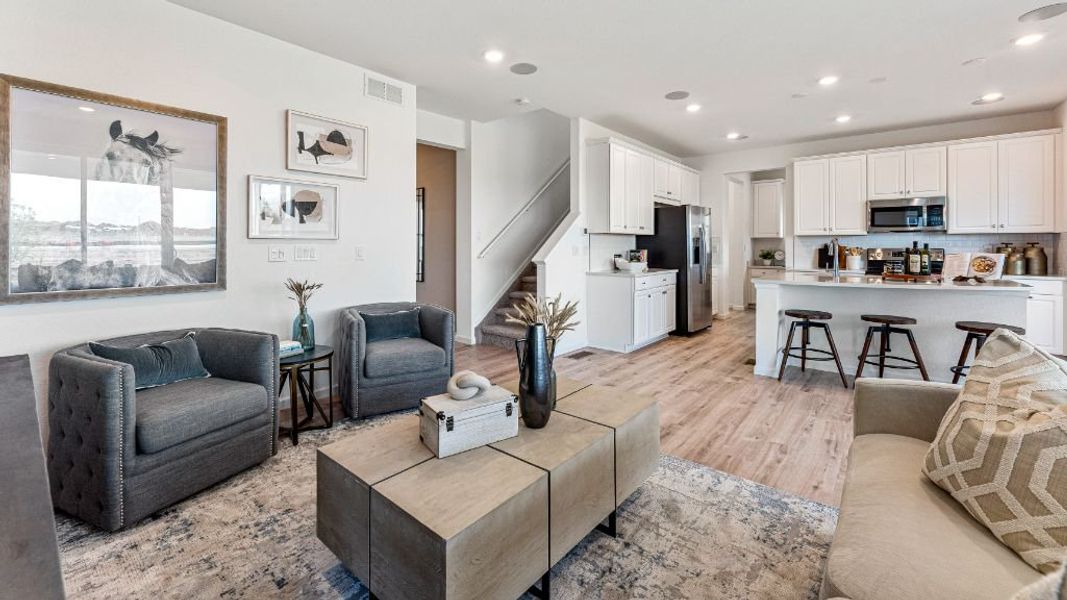 Furnished interior view inside a new home in The Aurora Highlands, Aurora (Image 12).