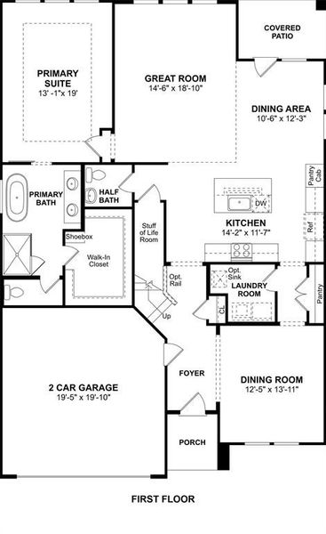 2D floor plan layout of this home in Timberbrook, Justin, TX (Image 4). 2D floor plan layout of this home in Timberbrook, Justin, TX (Image 4).
