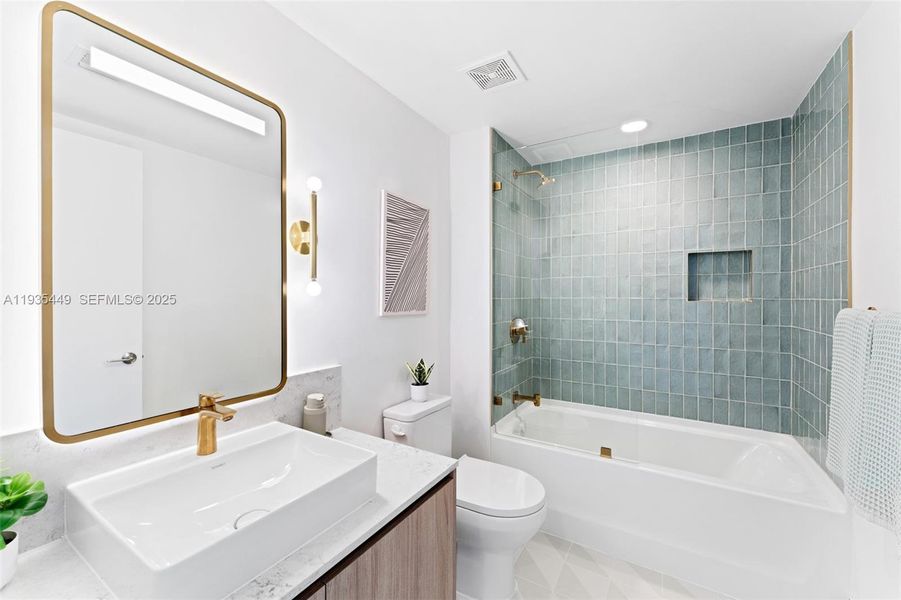 Furnished interior view inside a new home in , Miami (Image 14).