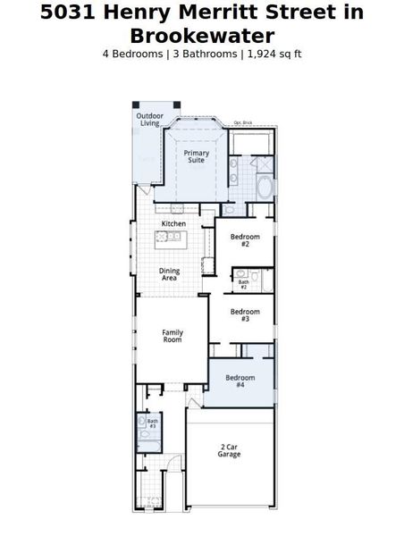 2D floor plan layout of this home in Brookewater, Rosenberg, TX (Image 2). 2D floor plan layout of this home in Brookewater, Rosenberg, TX (Image 2).