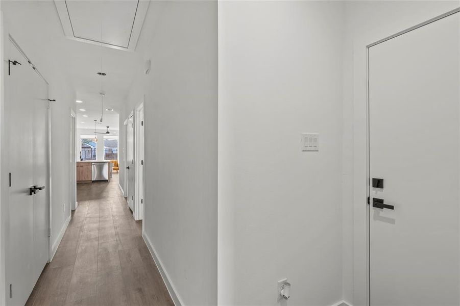 Hall featuring hardwood / wood-style floors