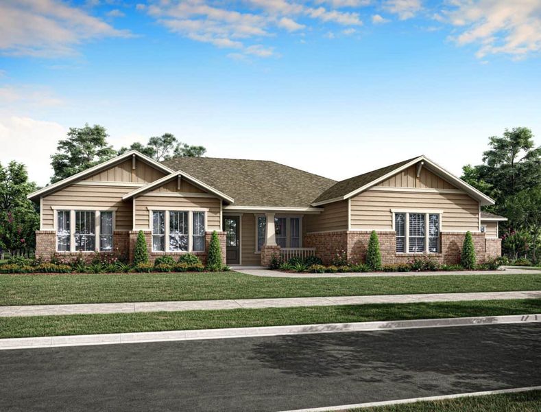 Representative exterior photo of a completed home built from the 3369 by Gracepoint Homes in Kellar Farms, Smithville, TX (Image 7). Representative exterior photo of a completed home built from the 3369 by Gracepoint Homes in Kellar Farms, Smithville, TX (Image 7).