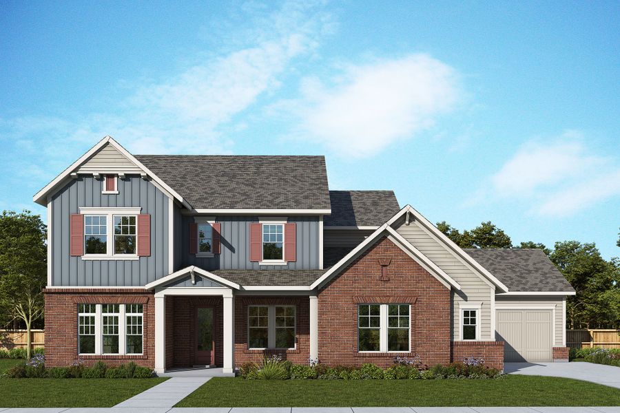 Representative exterior photo of a completed home built from the The Terramont by David Weekley Homes in Meadow Brook Farms, Cumming, GA (Image 2).