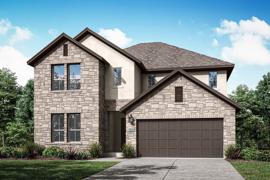 Representative exterior photo of a completed home built from the McKinney by Tri Pointe Homes in Heritage, Dripping Springs, TX (Image 26).