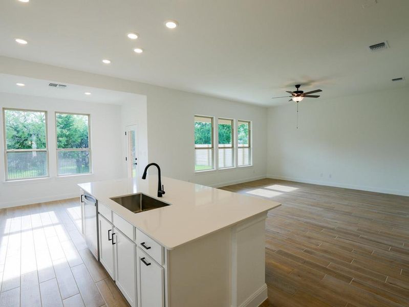 Furnished interior view inside a new home in Bluffview Reserve, Leander (Image 5). Furnished interior view inside a new home in Bluffview Reserve, Leander (Image 5).