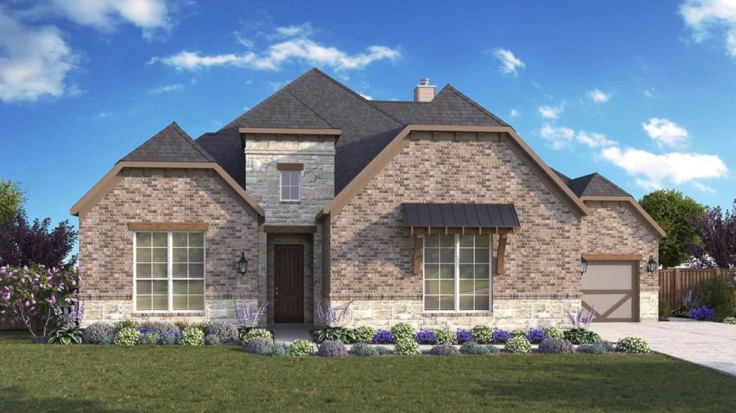 Representative exterior photo of a completed home built from the Heron by DRB Homes in Mostyn Manor Reserve, Magnolia, TX (Image 2). Representative exterior photo of a completed home built from the Heron by DRB Homes in Mostyn Manor Reserve, Magnolia, TX (Image 2).