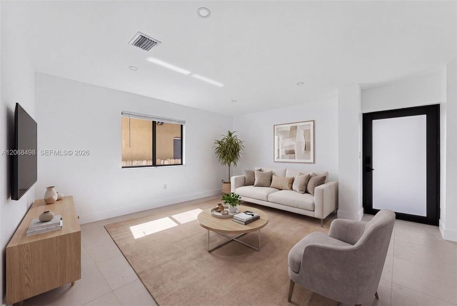 Furnished interior view inside a new home in , Miami (Image 15). Furnished interior view inside a new home in , Miami (Image 15).