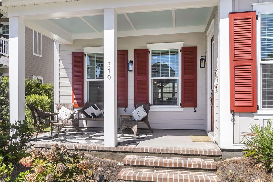 Exterior details and patio area of a home in Midtown at Nexton, Summerville (Image 4).