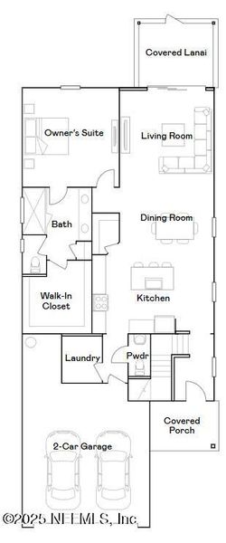 2D floor plan layout of this home in Granary Park: Granary Park 40s, Green Cove Springs, FL (Image 2).