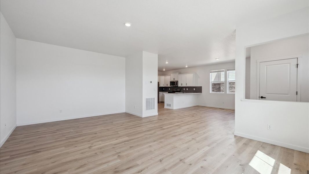 Representative unfurnished interior of a home built from the Alamosa by D.R. Horton in Sky Ranch, Watkins (Image 13). Representative unfurnished interior of a home built from the Alamosa by D.R. Horton in Sky Ranch, Watkins (Image 13).
