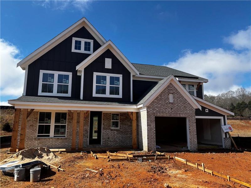 In-progress construction of a new home in Hidden Fields, Hoschton, GA (Image 5).