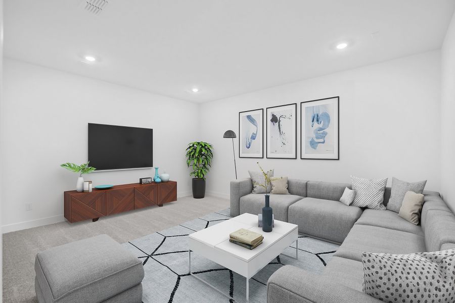 Furnished interior view inside a new home in Avalon at Friendswood 70s, Friendswood (Image 12).