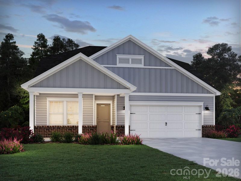 Front exterior of a new home in Oxford Station, Salisbury, NC, highlighting curb appeal (Image 1). Front exterior of a new home in Oxford Station, Salisbury, NC, highlighting curb appeal (Image 1).