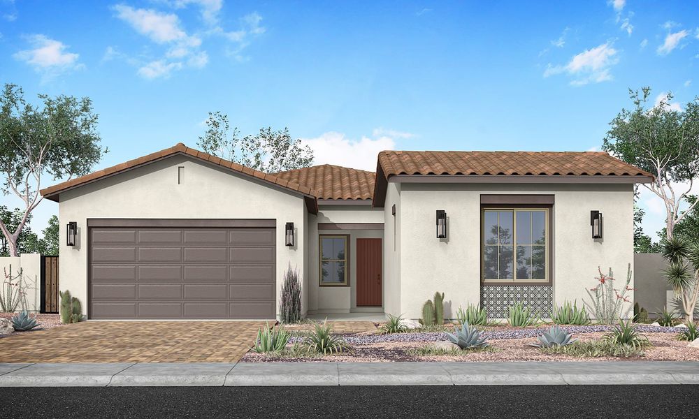 Representative exterior photo of a completed home built from the Echo Plan 4508 by Tri Pointe Homes in Soleo, San Tan Valley, AZ (Image 18).