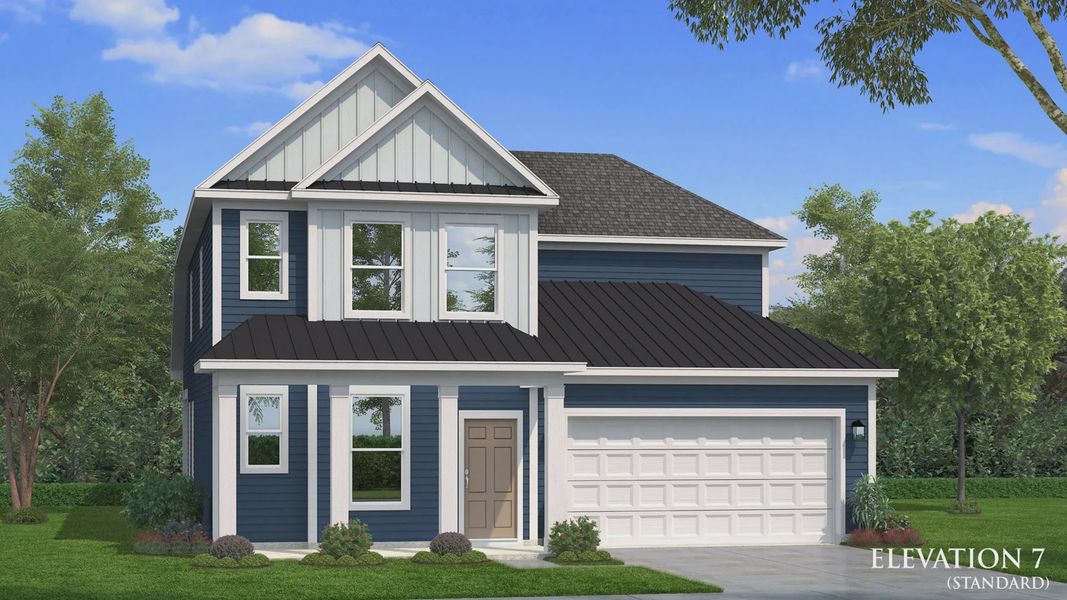 Representative exterior photo of a completed home built from the Ansley by DRB Homes in Reserve at Crowthorne, Zebulon, NC (Image 43). Representative exterior photo of a completed home built from the Ansley by DRB Homes in Reserve at Crowthorne, Zebulon, NC (Image 43).