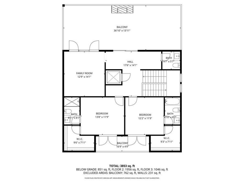2D floor plan layout of this home in Echo at Crabapple, Milton, GA (Image 6).