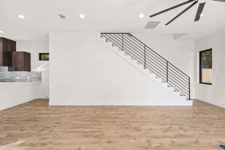 Modern metal stair railing