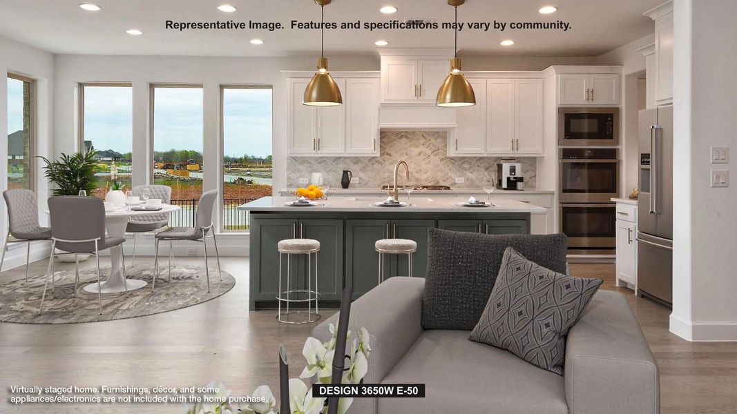 Furnished interior view inside a new home in Valencia 60', Manvel (Image 3).