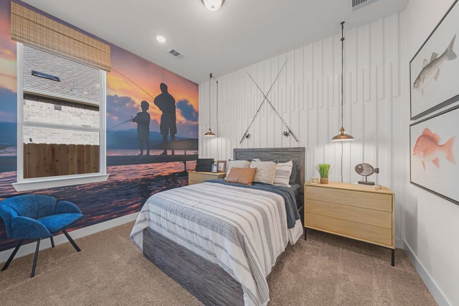Representative furnished interior of a home built from the Hampton by Chesmar Homes in Meridiana 50's and 60's, Manvel (Image 11).