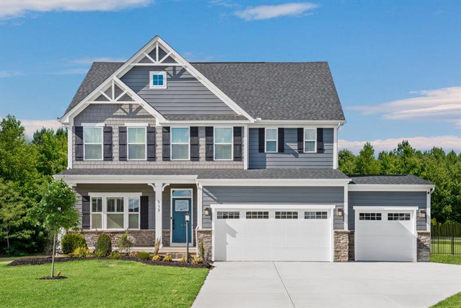Representative exterior photo of a completed home built from the Lehigh by Ryan Homes in Pine Ridge Estates, Ridgeville, SC (Image 1). Representative exterior photo of a completed home built from the Lehigh by Ryan Homes in Pine Ridge Estates, Ridgeville, SC (Image 1).