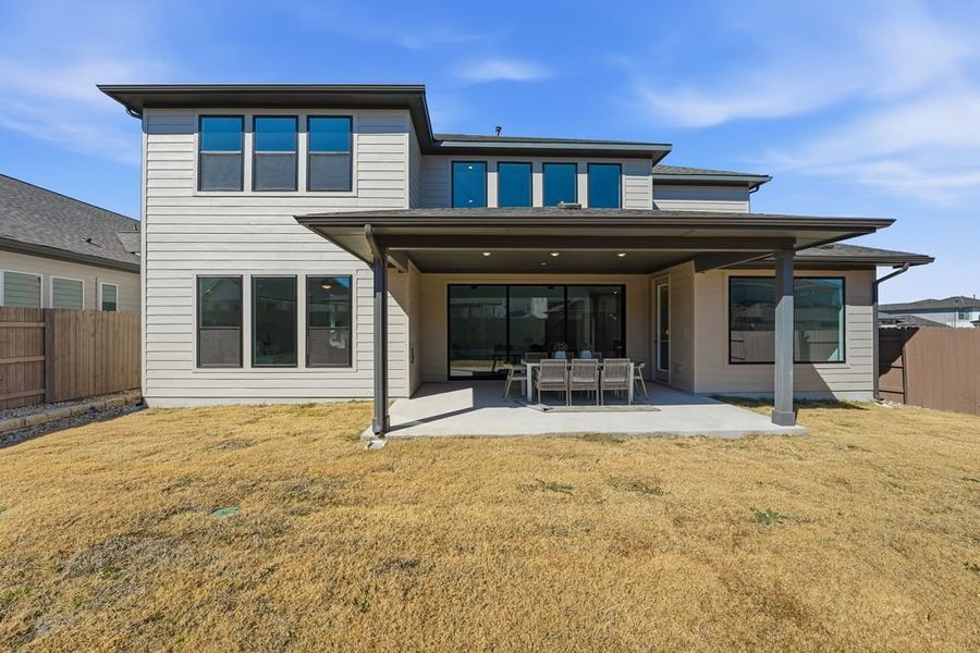 Exterior details and patio area of a home in Easton Park, Austin (Image 3). Exterior details and patio area of a home in Easton Park, Austin (Image 3).