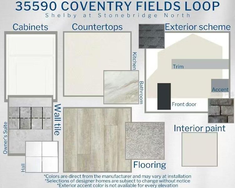 Sample of building materials used in homes in Stonebridge North, Zephyrhills (Image 3).