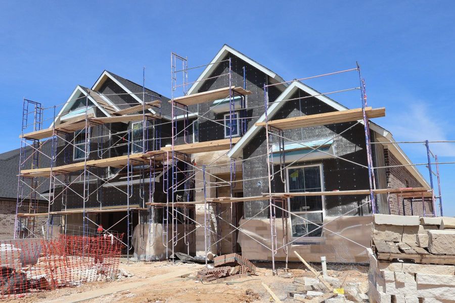 In-progress construction of a new home in Dunham Pointe, Cypress, TX (Image 45).