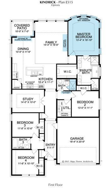 2D floor plan layout for the Kindrick by Landon Homes in East Village - Classic Series, Frisco, TX (Image 3).