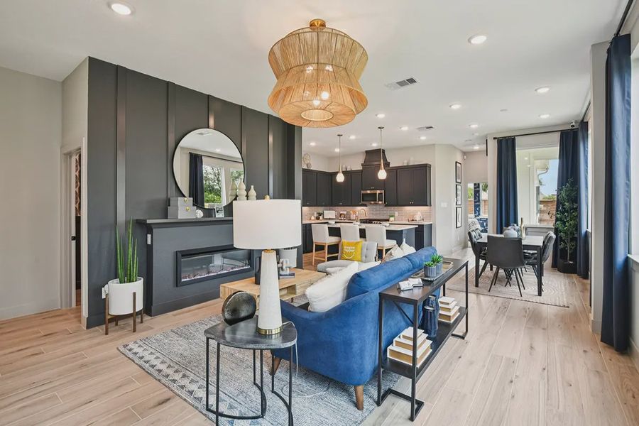 Furnished interior view inside a new home in Meridiana Chateau, Manvel (Image 15).