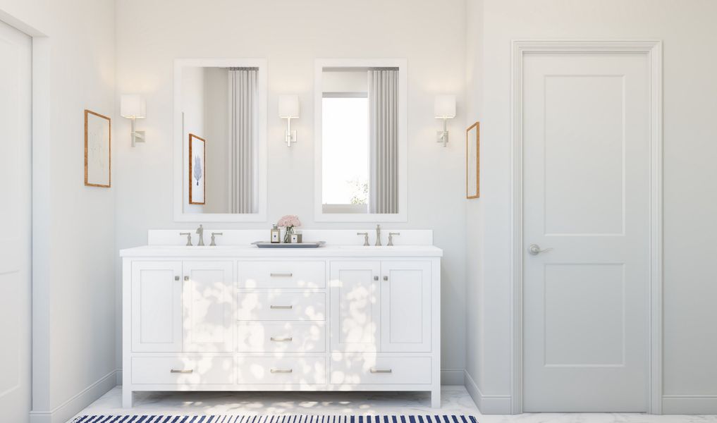 Primary bath with dual sinks