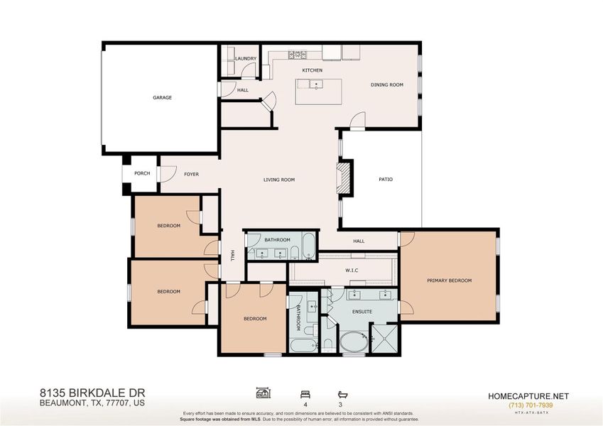 2D floor plan layout of this home in , Beaumont, TX (Image 5).