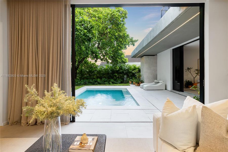 Exterior details and patio area of a home in , Miami (Image 29). Exterior details and patio area of a home in , Miami (Image 29).