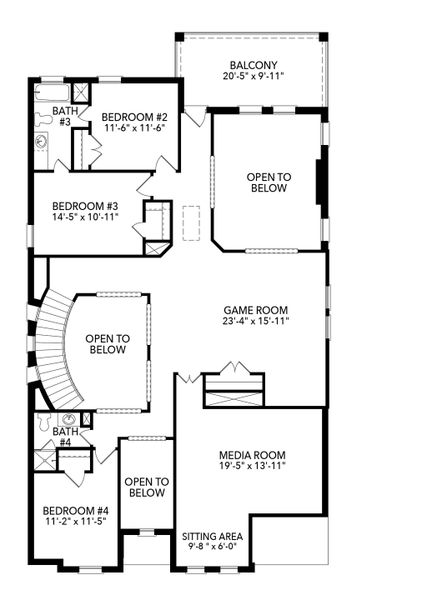2D floor plan layout of this home in Timberbrook, Justin, TX (Image 3). 2D floor plan layout of this home in Timberbrook, Justin, TX (Image 3).