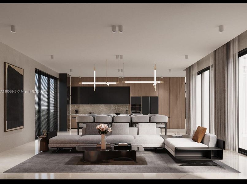 Furnished interior view inside a new home in , Hollywood (Image 7).