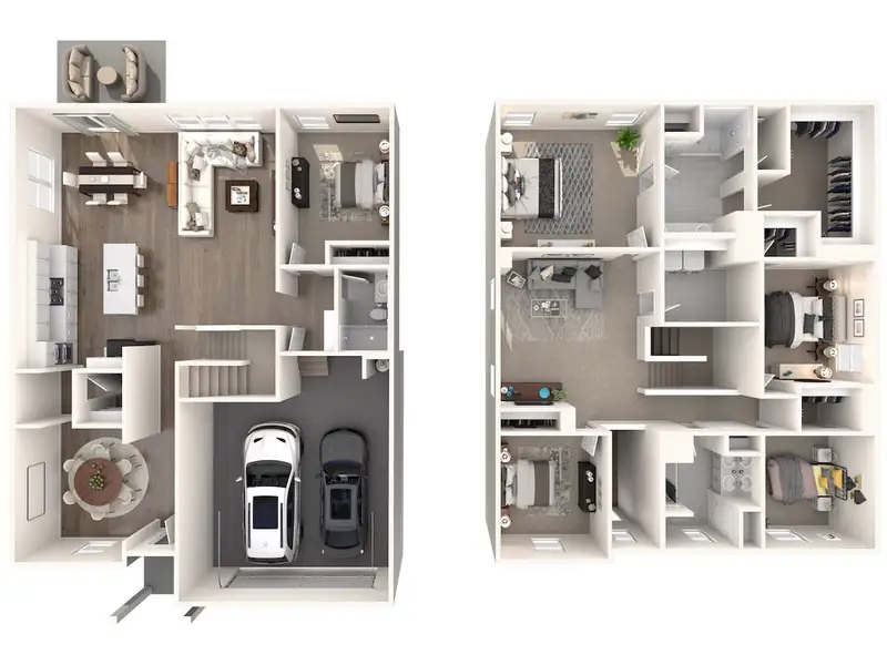 2D floor plan layout for the Johnson by Meritage Homes in Cadence Meadows, Zebulon, NC (Image 4).