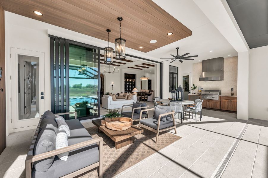Representative furnished interior of a home built from the Cobalt by Lee Wetherington Homes in Wild Blue at Waterside, Lakewood Ranch (Image 9).