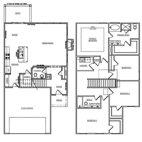 2D floor plan layout for the Cypress Select N by McGuinn Homes in Broadway Lake, Anderson, SC (Image 2). 2D floor plan layout for the Cypress Select N by McGuinn Homes in Broadway Lake, Anderson, SC (Image 2).