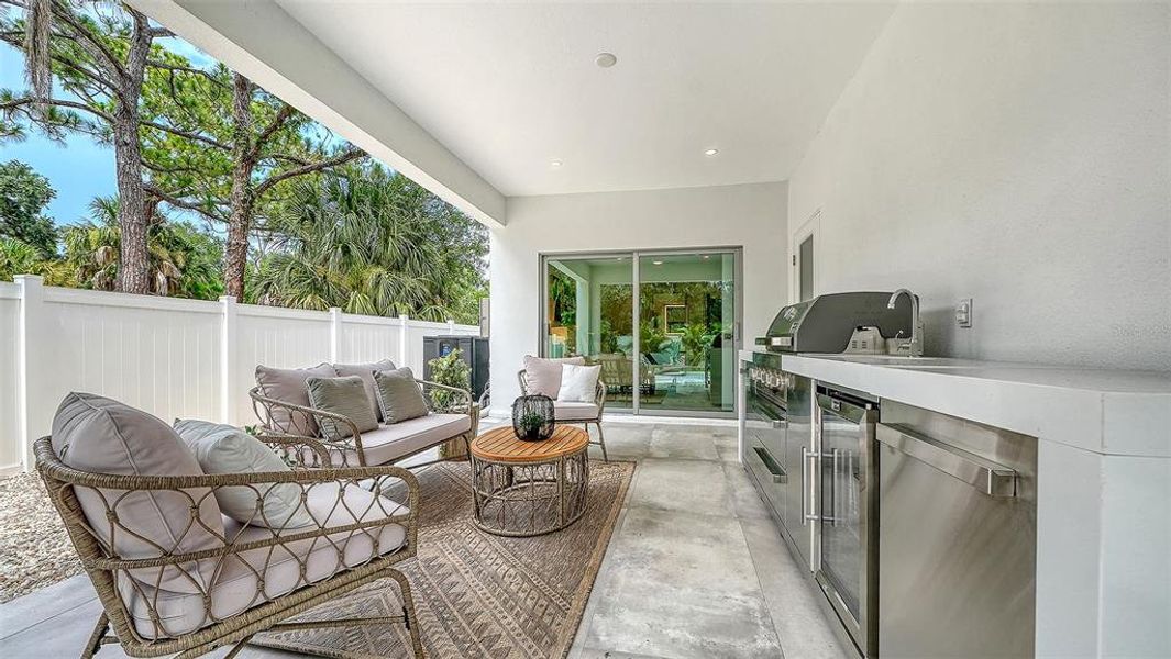 Exterior details and patio area of a home in , Sarasota (Image 35).