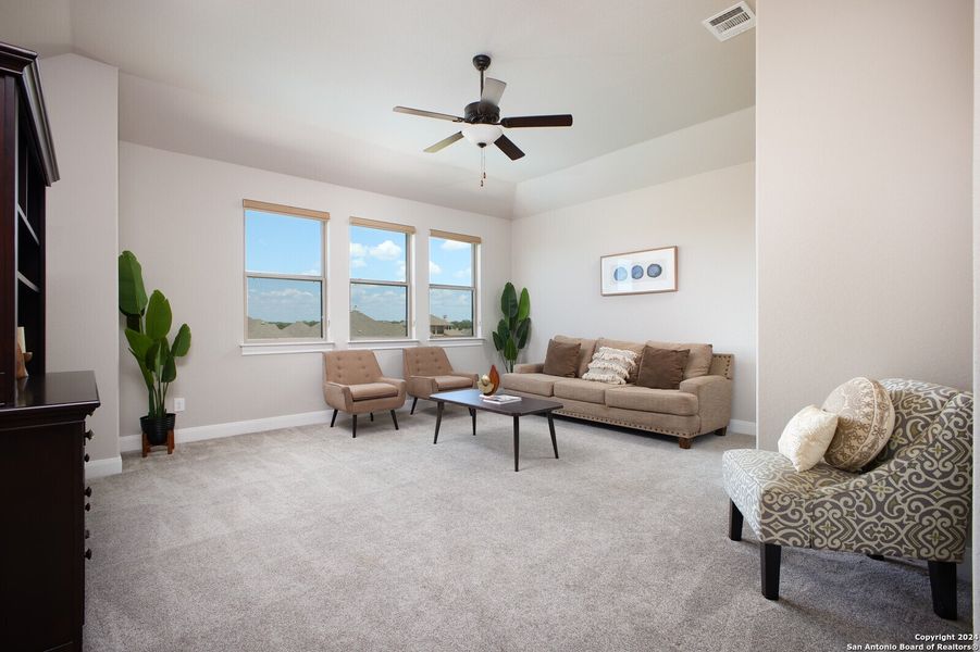 Representative furnished interior of a home built from the The Malta by Whitestone Custom Homes in Johnson Ranch, Bulverde (Image 27).