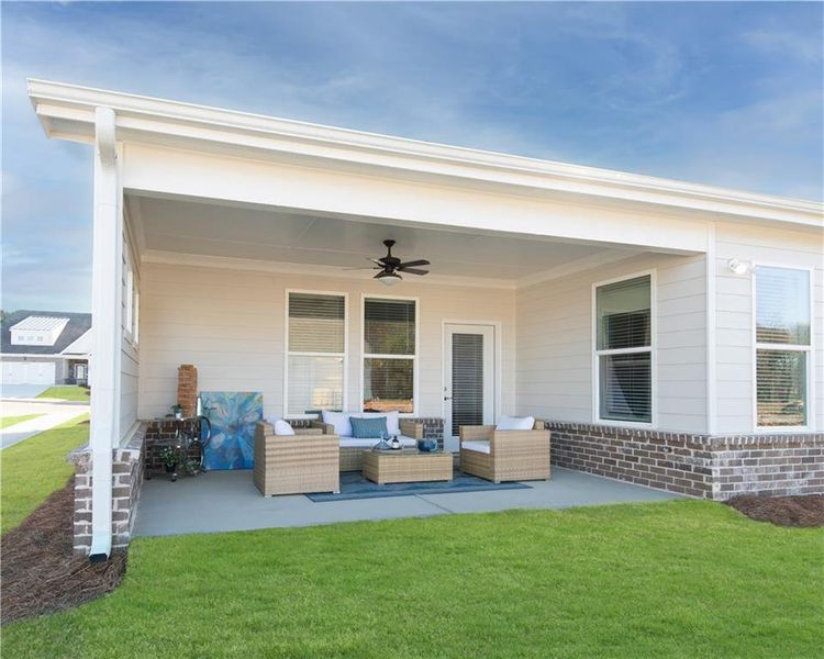 Exterior details and patio area of a home in Cooper's Walk, Loganville (Image 3).
